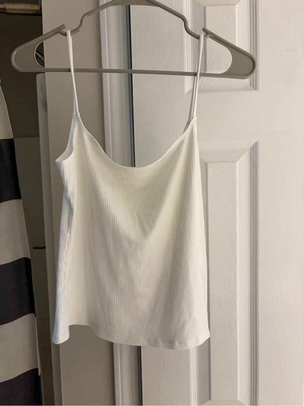 Reformation White Ribbed Tank Top Blouse Large